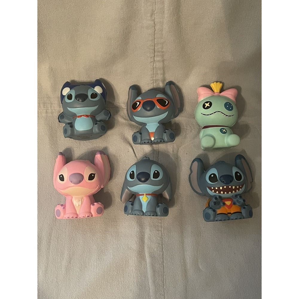 NEW Set of 6‎ Walt Disney Stitch Squish 'Ums by Bullsitoy Slow Rise Foam Toys